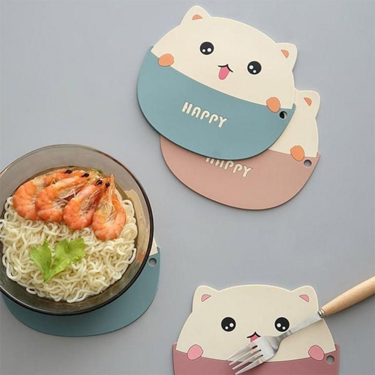 실리콘 냄비 받침대 3p 컵코스터 패드 깔개 티코스터 테이블 인테리어 샵 실리콘 매트 소품 도구