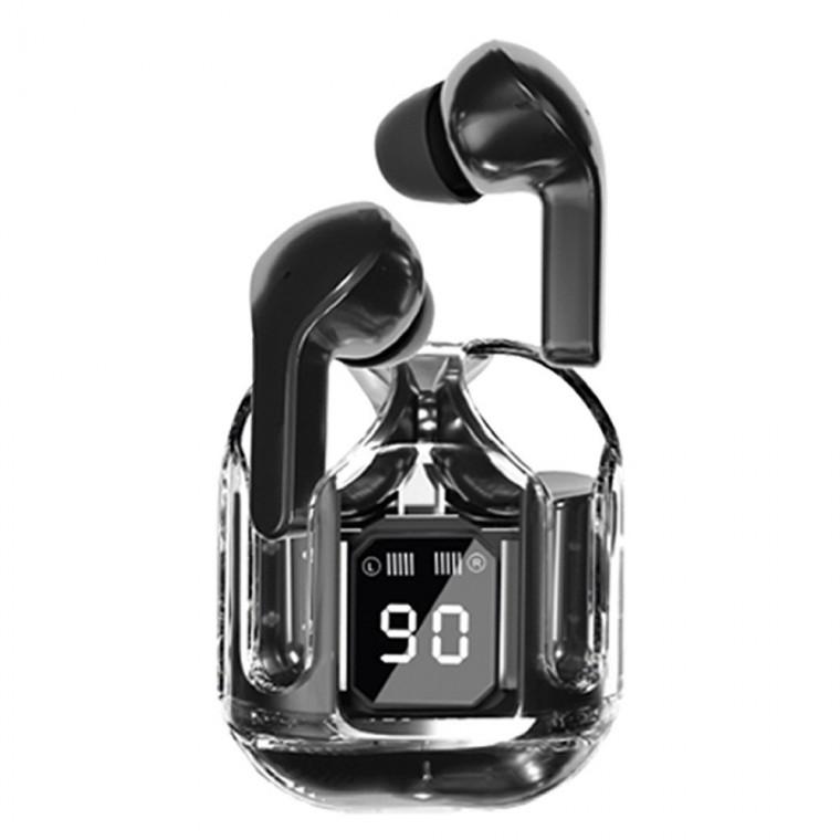 템플러 블루투스이어폰 투명 블루투스 LCD 무선 이어폰 (블랙) (BT-W500) 무선블루투스이어폰