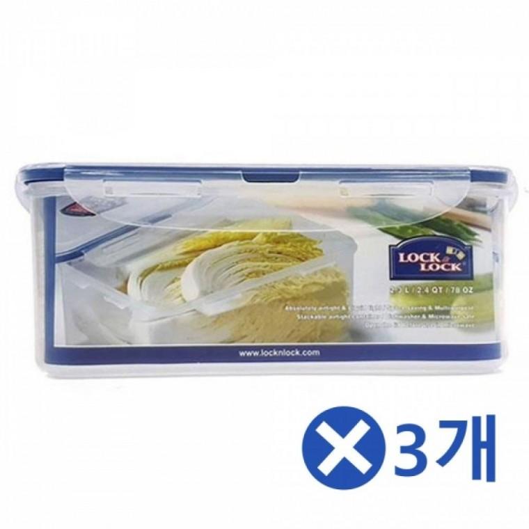 결착밀폐 직사각형 밀폐용기 2.3Lx3개 냉장고정리함