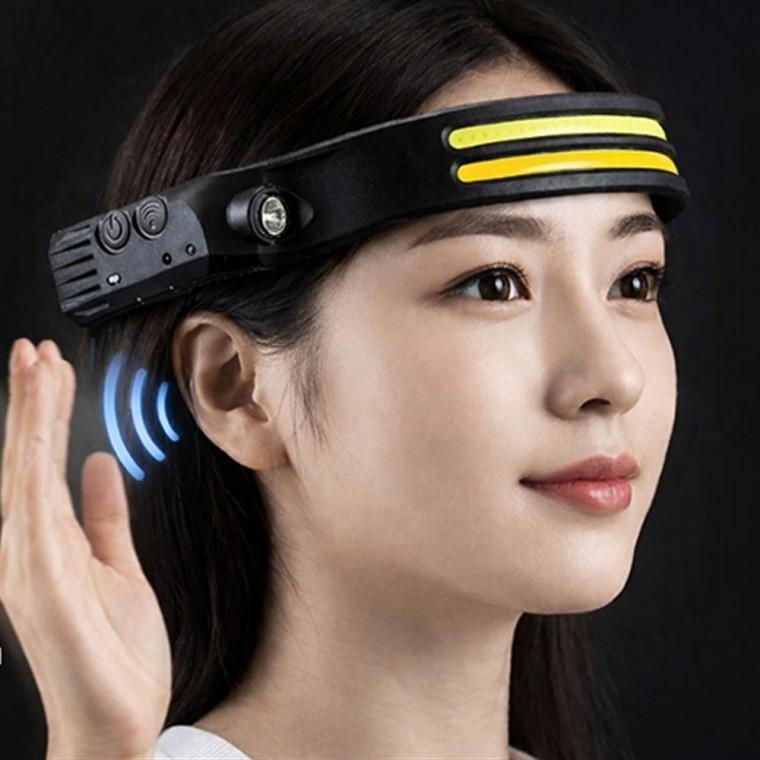 센서동작 COB LED 충전식 야외 낚시 등산 헤드램프 랜턴 헤드랜턴 W689-2