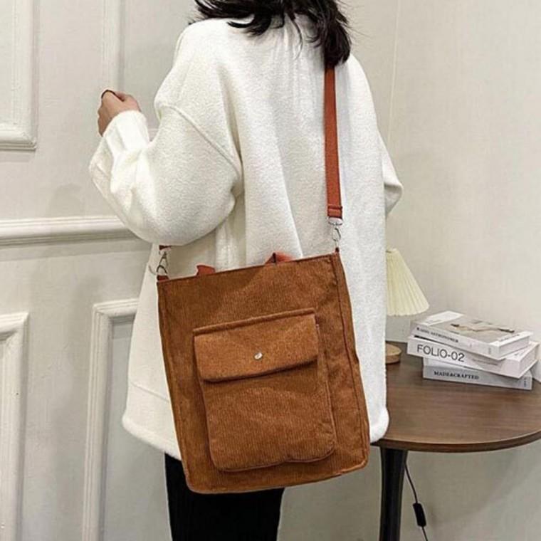 골덴 데일리 토트백 코듀로이 크로스백 가방 (3color)