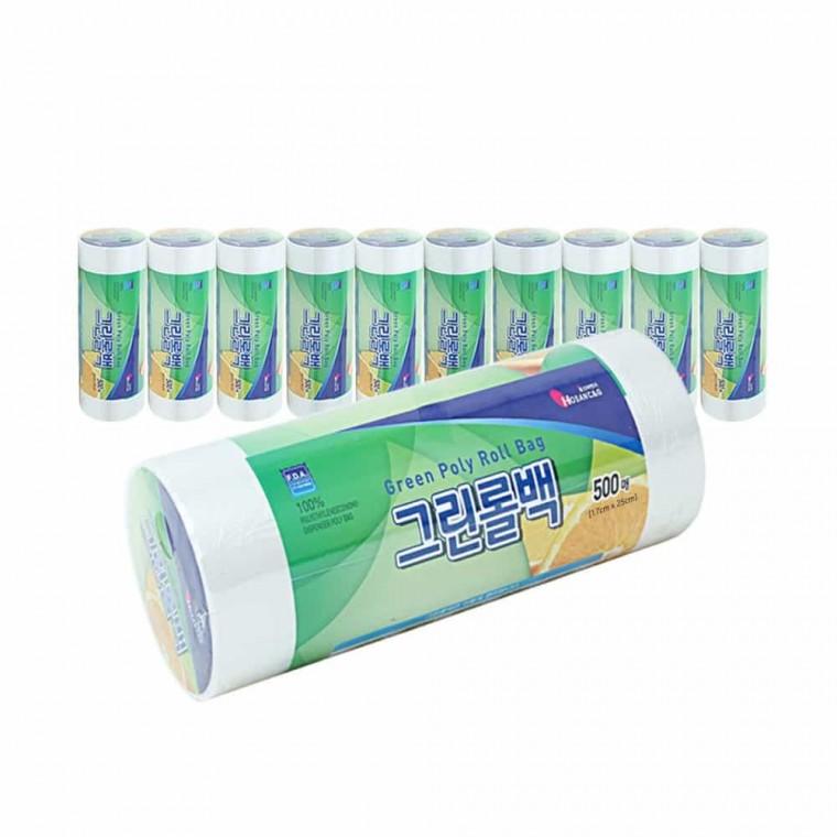 그린롤백 17x25x500매 10개입 주방비닐팩 위생팩 비닐팩