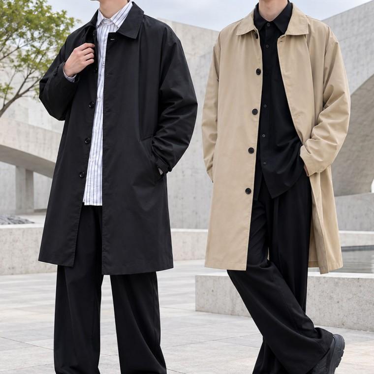 남자 트렌치코트 데일리 오버핏 바바리 간절기 바람막이 하프 롱 봄 가을 아우터