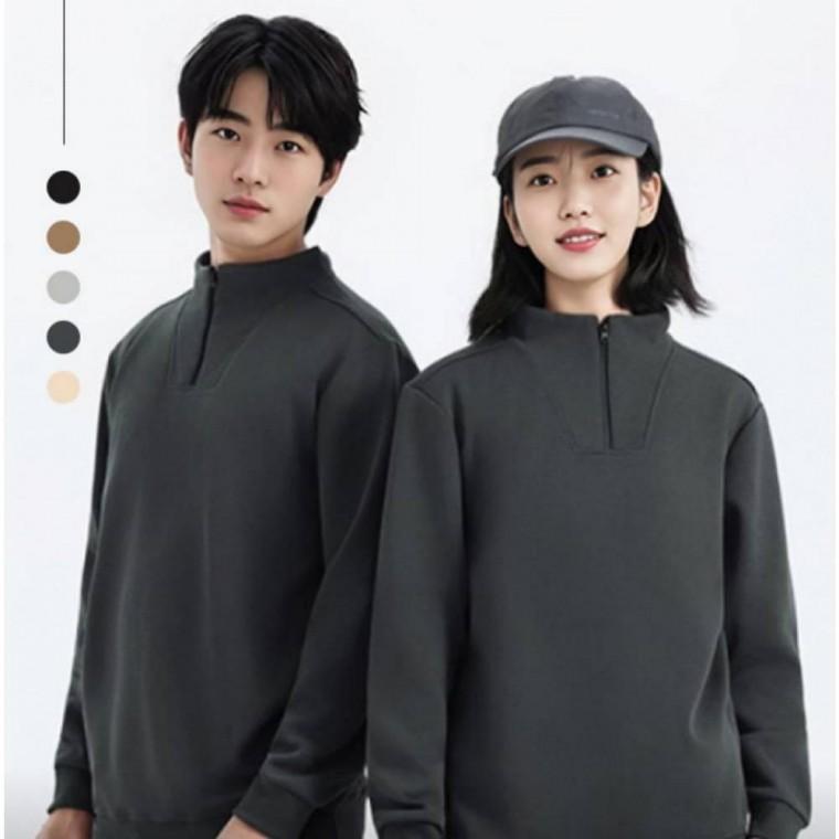 카라 루즈핏 스웨트셔츠 반집업맨투맨 무지 봄가을 하프집업 남녀공용 긴팔티