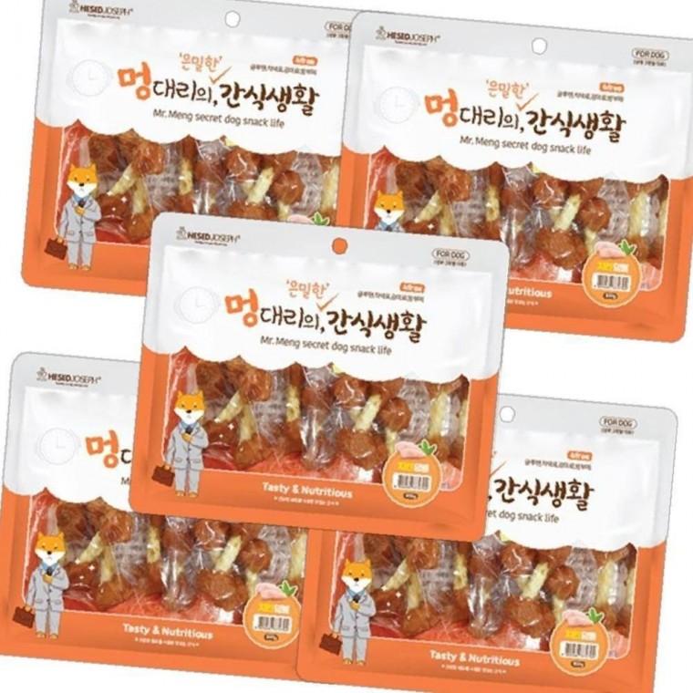 강아지 간식생활 치킨 덤벨 300g 5개 고단백 저지방 스틱 간식