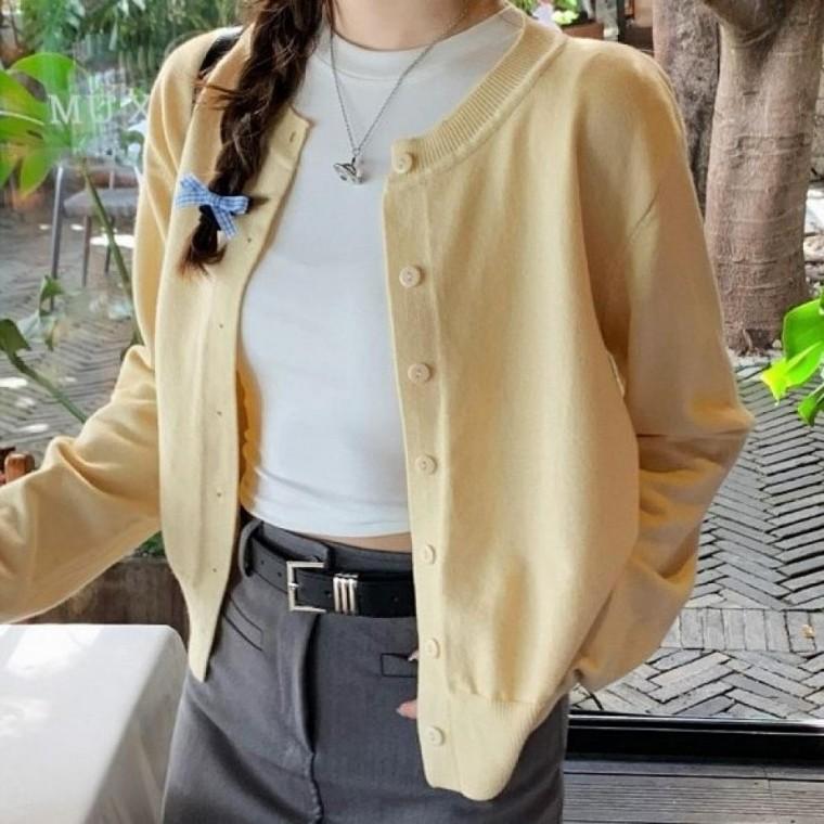 모렌 데일리 라운드넥 가디건