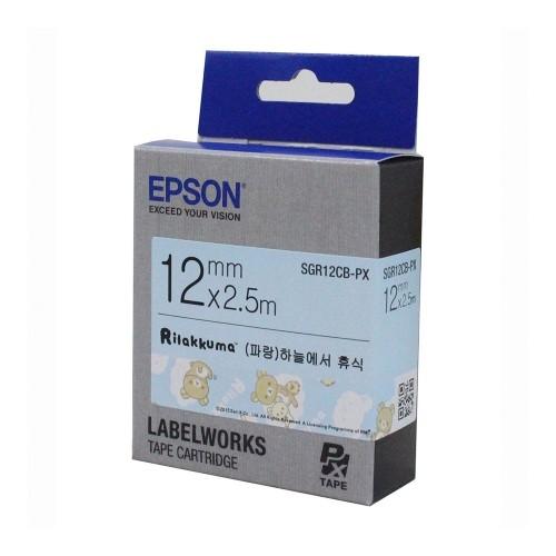 엡손 리락쿠마 라벨테이프 SGR12CB-PX 블루 12mmx2.5M