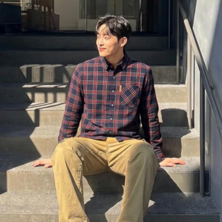 남성 캐주얼 겨울 기모 체크 셔츠 따뜻한 긴팔 남방