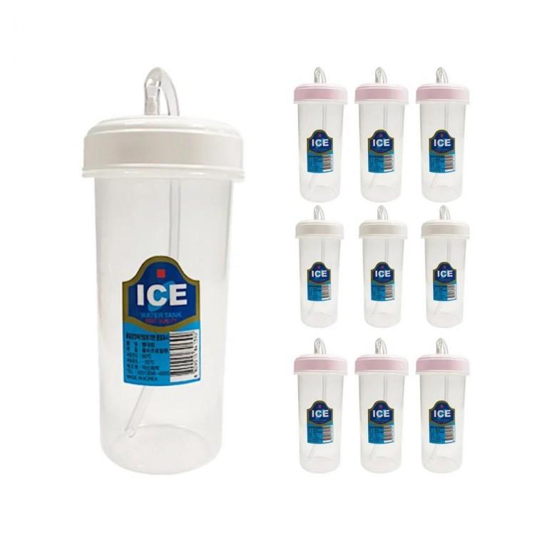 루미나D 덕신 빨대컵 300ml 10개 병원용 물컵 빨대 물병 음료 마시기