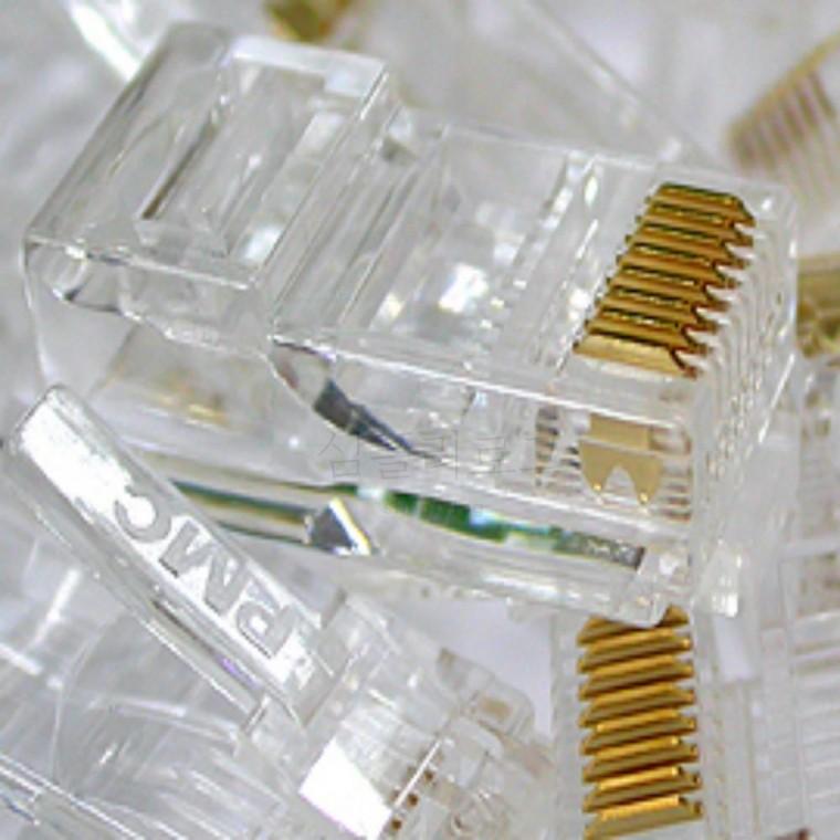 UTP CAT.6 RJ45 8P8C 플러그 고급형 100개 랜선헤드 CAT6커넥터 랜선플러그 랜플러그 인터넷커넥터