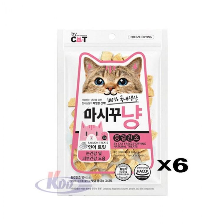루미나D 마시꾸냥 동결건조 트릿간식 연어 23g x6 눈 피부건강 살코기 펫 급여