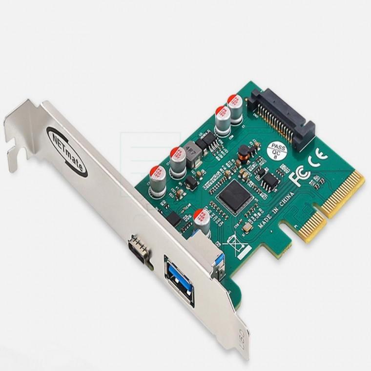 USB3.1 Gen2 2포트 PCI Express 카드 슬림PC겸용 NM-SWC07N LP브라켓 홈네트워크 pc용품 통신자재 통신장비