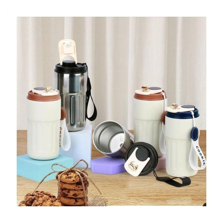 루미나D led온도계 쿠키텀블러400ml 316고급스텐레스사용 차 확인 휴대 물병
