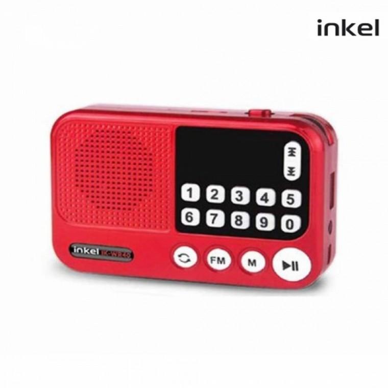 인켈 효라디오 휴대용 라디오 스피커 등산 산책 MP3 (레드) (WR40)