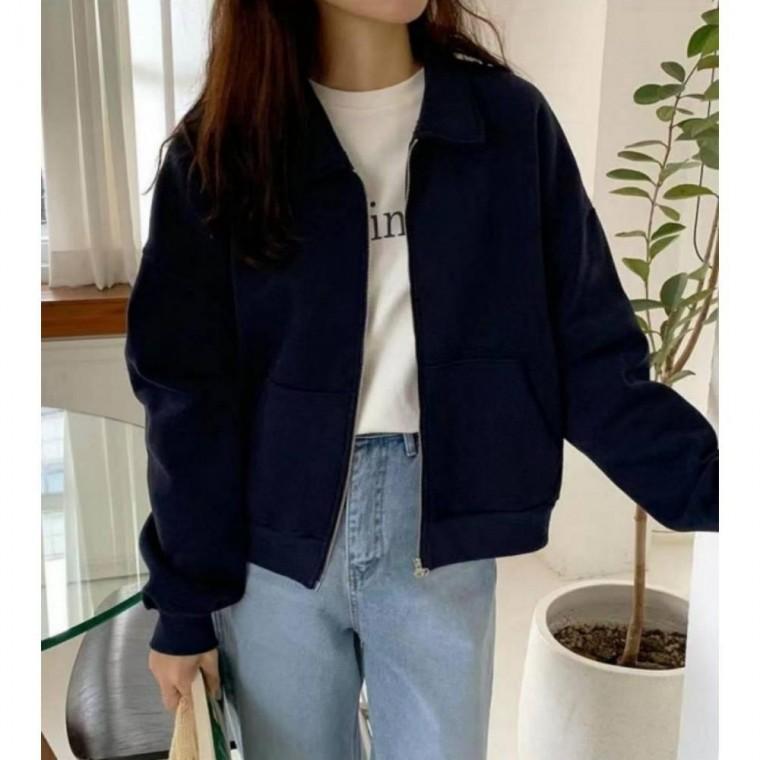 포켓 카라 맨투맨 집업 자켓 데일리 간절기 아우터 긴팔티 카라집업 맨투맨자켓