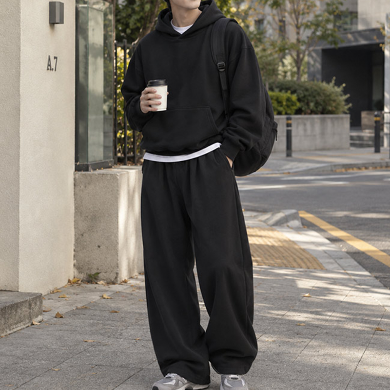 남자 남성 운동복 트레이닝복 세트 상의 하의 긴팔 후드 티셔츠 밴딩 바지 팬츠 겨울 기모 캐주얼 무지