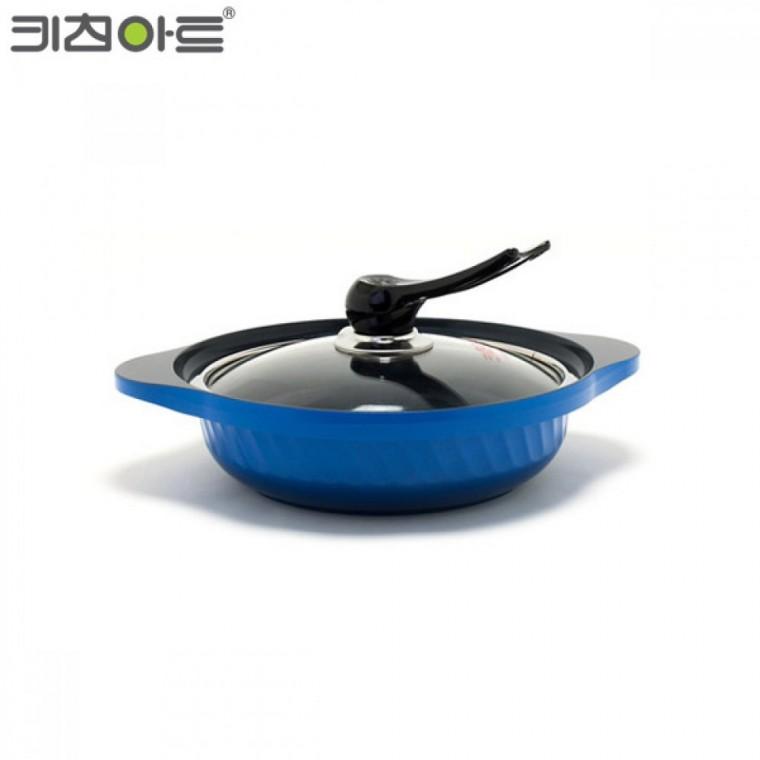키친아트 세라믹냄비Y 24cm 전골 통주물냄비 블루 예쁜냄비 인테리어 주방소품 찌개