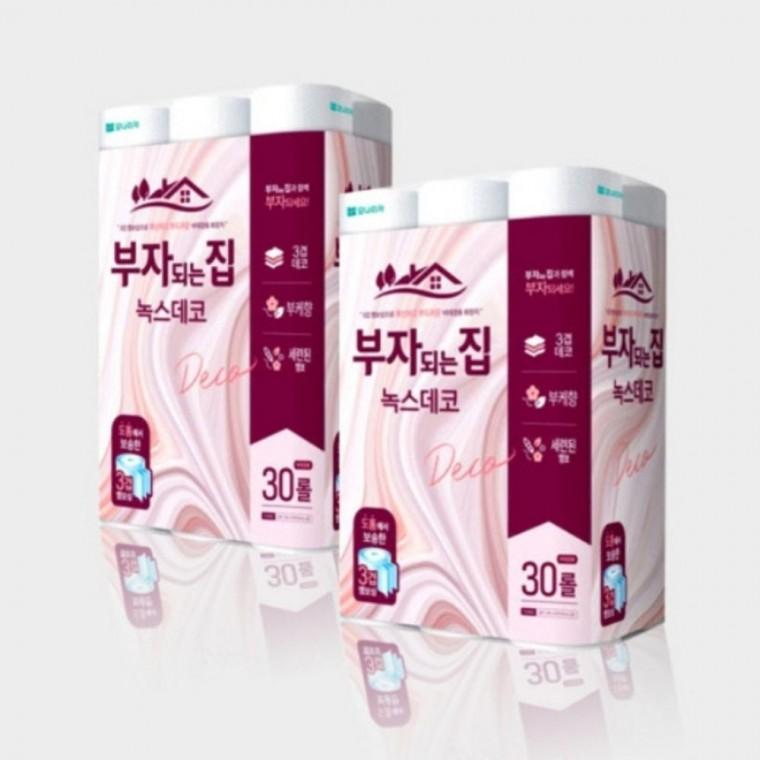 모나리자 녹스데코 3겹 30m 30롤 x 2팩 모나리자화장지