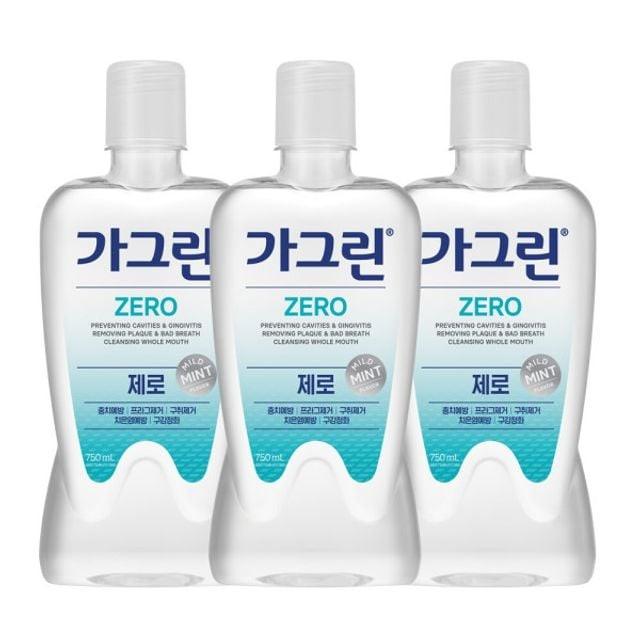 가그린 제로 구강청결제 750ml x 3개+100ml 구강세정제 가그린오리지날