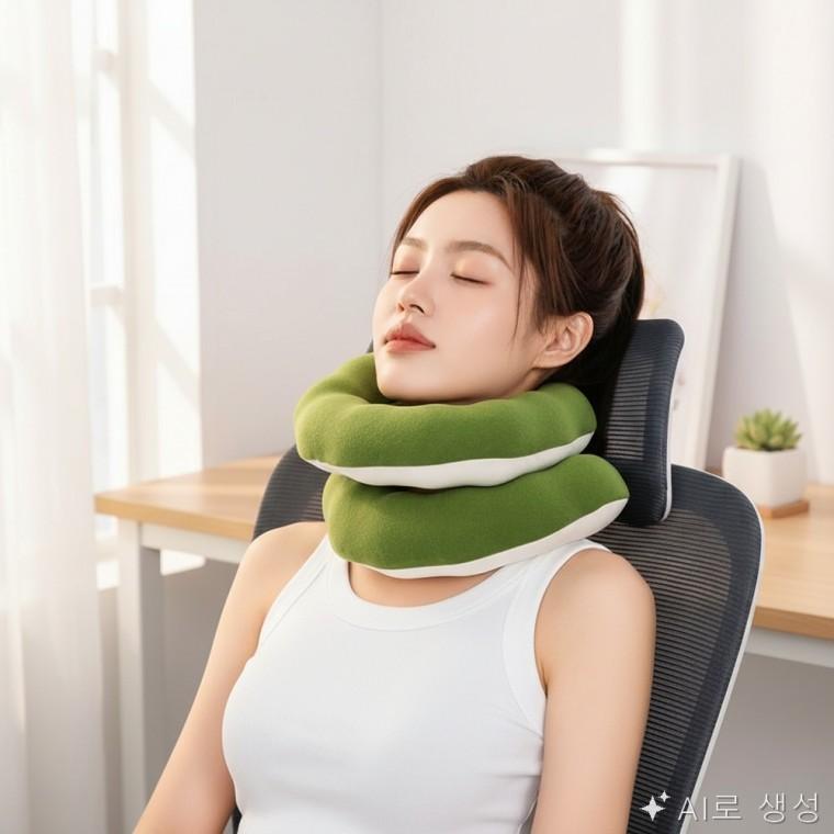 똬리형 목베개 목쿠션 여행용배게 여행용목쿠션