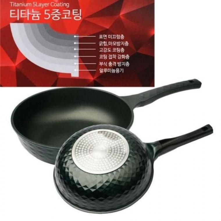 퀸센스 티타늄 튀김팬26cm 궁중팬 웍 HI
