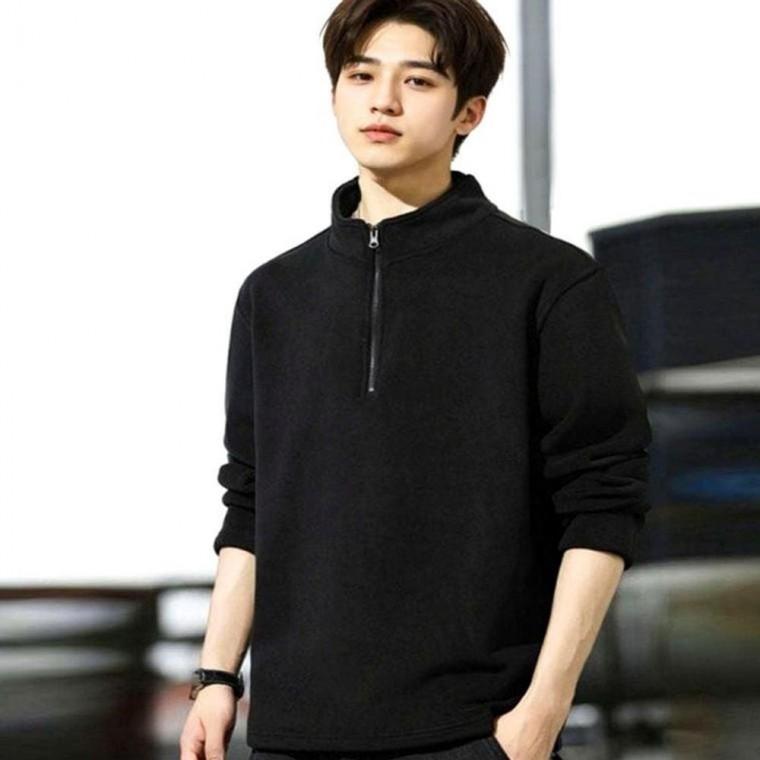 겨울반집업 긴팔티셔츠 남성 데일리 겨울상의 상의 남성 긴팔티셔츠 반집업티셔츠 겨울