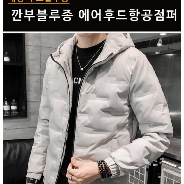 남성 블루종 항공점퍼 후드 패딩 자켓 바람막이 숏패딩 겨울 아우터