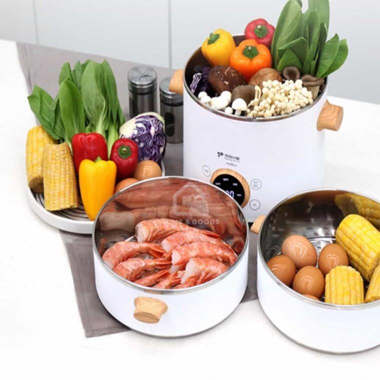 바로찬 전기쿠커 전기찜기 대용량멀티쿠커 전기야채찜기 3단찜솥 대용량전기냄비 만능쿠커
