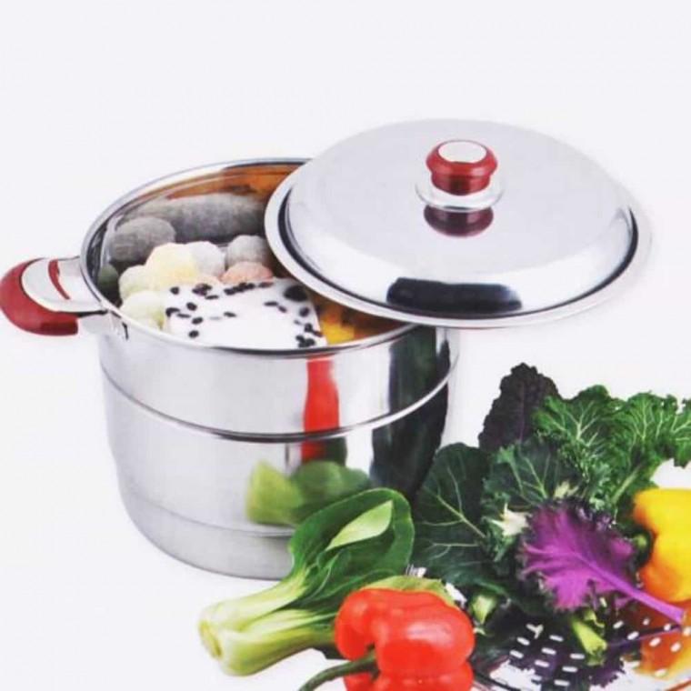 2단 찜곰솥 24cm 주방조리도구 업소용만두찜기 2단찜솥