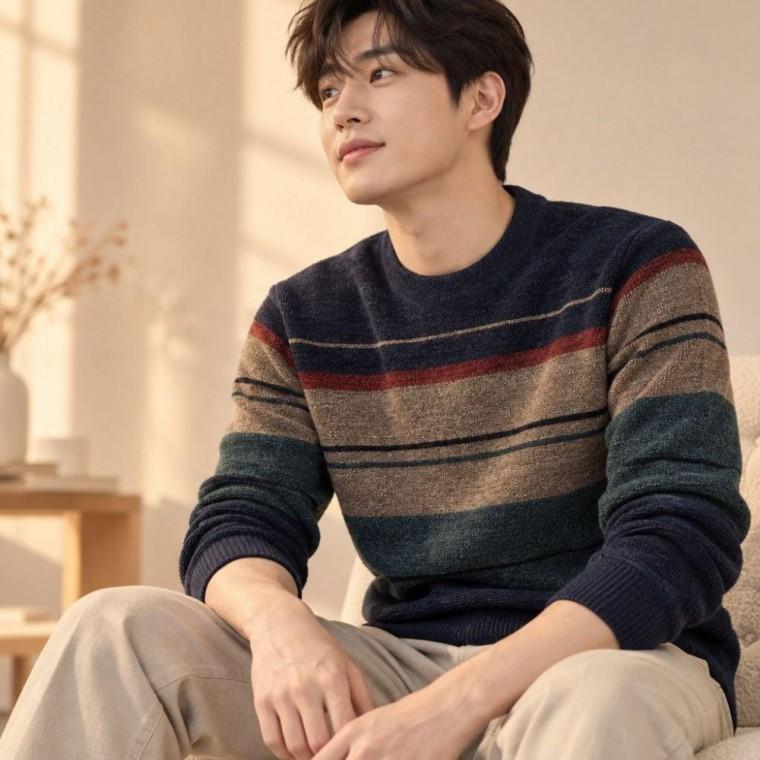 데일리 스웨터 남자 라운드넥 긴팔 기모 맨투맨 겨울