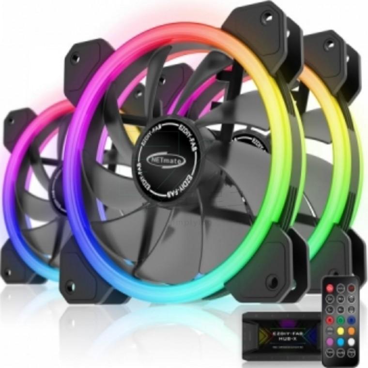 ARGB 120mm 쿨링팬 블랙 3PACK 팬허브 리모컨 NM DPR04411 냉각팬 컴퓨터냉각팬 컴퓨터부품 컴퓨터용품 공