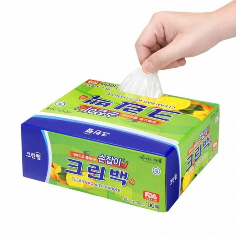 크린백 손잡이형 35x45x100매 10개입 투명봉투 식품비닐봉투 일회용백