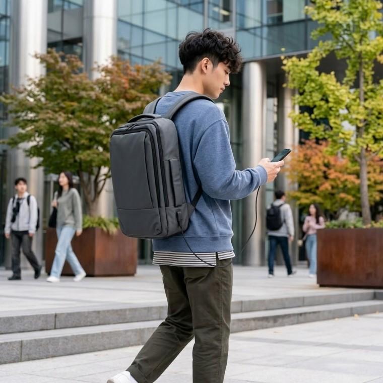 파르페 요크 USB충전 확장 백팩 (그레이) 대량 납품 판촉
