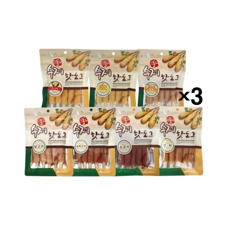 루미나D 수제 애견 핫도그 고기말이 간식 100g 3개 강아지 먹거리