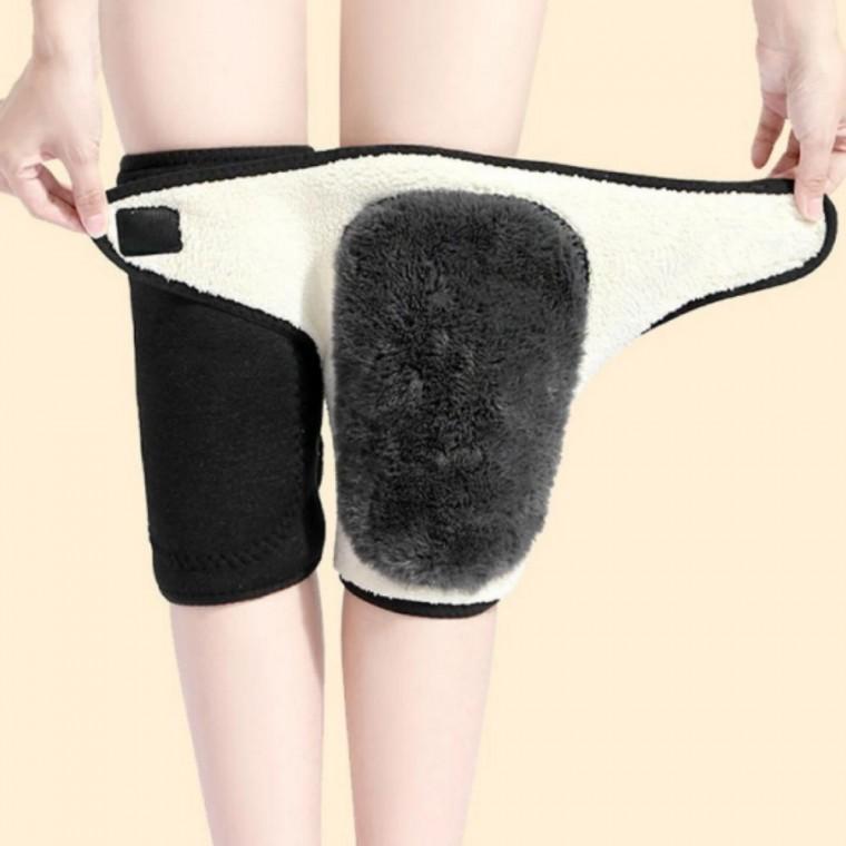 두툼 융털 안감 방한 무릎 밴드 겨울 기모 보호대 2P