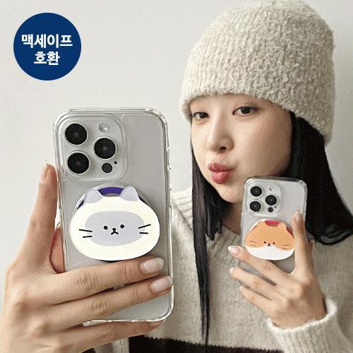 트라이코지 야옹이 아크릴 투명 마그네틱 스마트톡 단품 (맥세이프 호환)