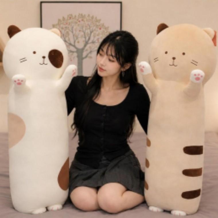 고양이 바디필로우 롱쿠션 애착 수면 봉제 인형 60cm