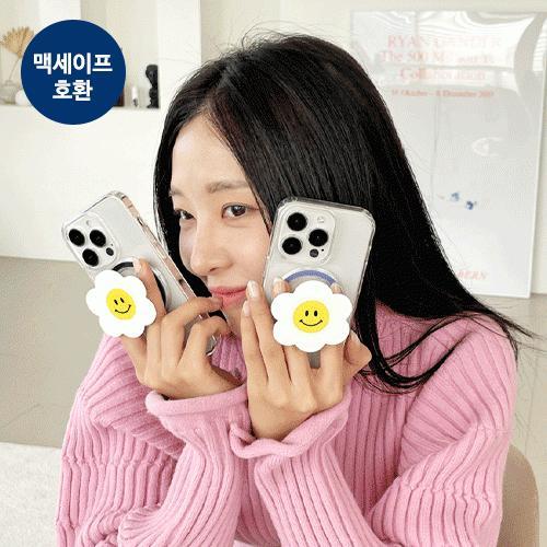 트라이코지 스마일플라워 아크릴 투명 마그네틱 스마트톡 단품 (맥세이프 호환)