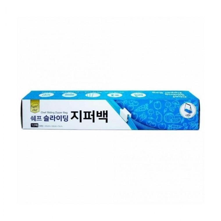 루미나D 쉐프 슬라이딩 지퍼백 대형 33x32x5cm 12매 식품 보관