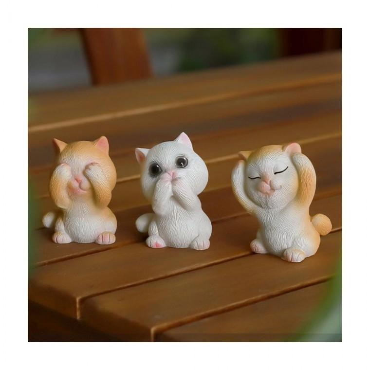 루미나D 고양이 피규어 4P 세트 귀여운 인테리어 장식품