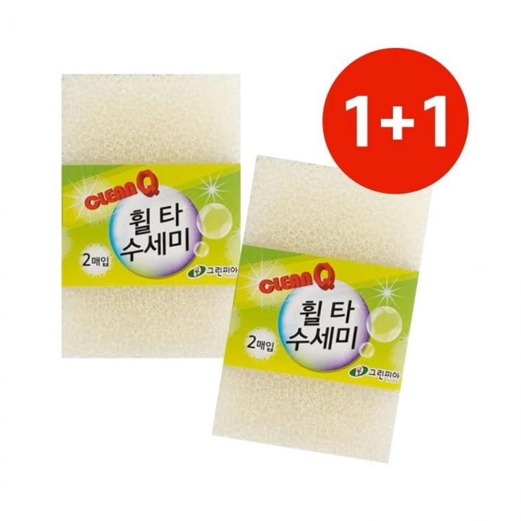 루미나D 주방 수세미 휠타 스펀지 2P 1+1 식기 설거지 싱크대 청소
