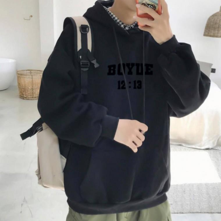 면 기모 후드 캐주얼 프린팅 티셔츠 긴팔 겨울 상의 레터링 가을 기본 남성 후드티 혼방 기모 루즈핏 후드