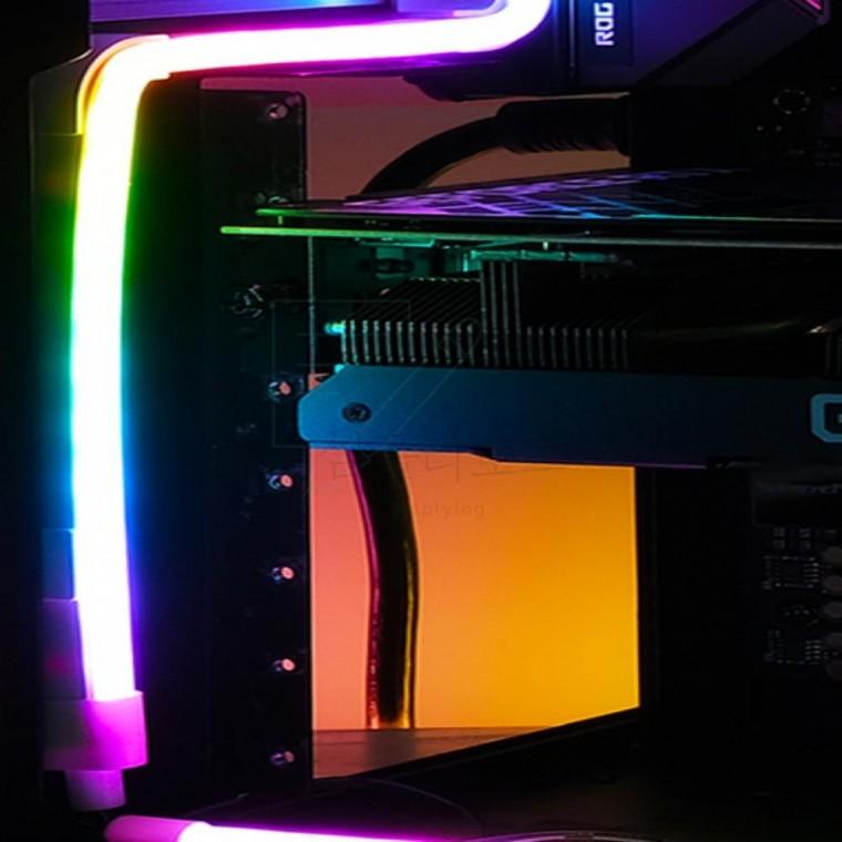 강원전자 넷메이트 ARGB NEON LED 스트립 라이트 400mm 2PACK 컴퓨터부속품 데스크탑조립 통신공구 컴퓨터