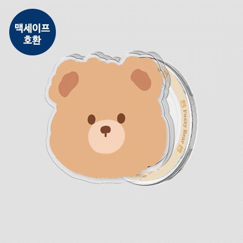 트라이코지 퍼지베어 아크릴 투명 마그네틱 스마트톡 단품 (맥세이프 호환)