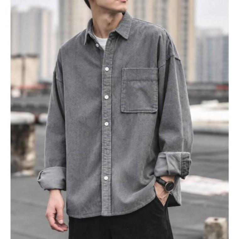 남성 빈티지 코듀로이 골덴 오버핏 셔츠 남방 긴팔 상의