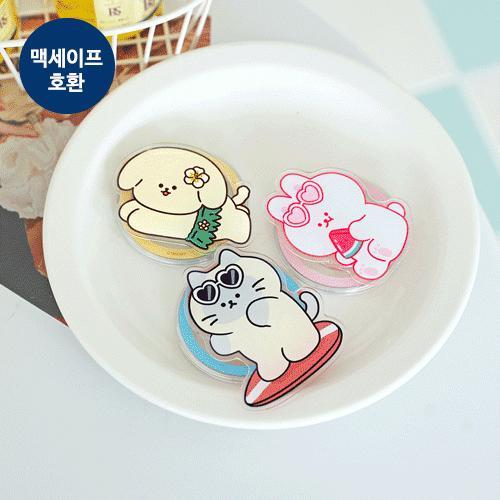 트라이코지 애니멀 썸머비치 아크릴 투명 마그네틱 스마트톡 단품 (맥세이프 호환)