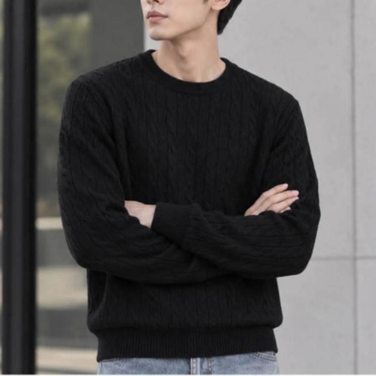 남성 가을 겨울 라운드넥 니트 스웨터 기본 긴팔 티셔츠