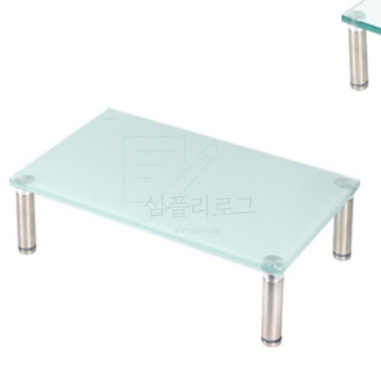 넷메이트 다용도 강화유리 받침대 화이트 특대 화분받침 모니터받침 노트북받침대 모니터받침대 모니터선반