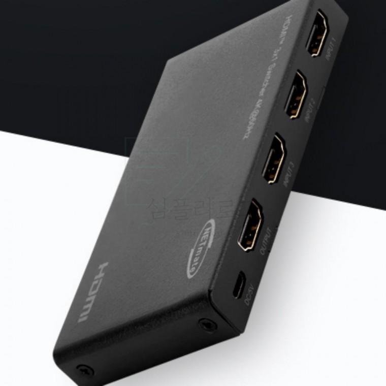 넷메이트 4K 60Hz HDMI 3 1 선택기 리모컨 컴퓨터분배기 화면전환기 원격모니터 영상분배기 HDMI스위치