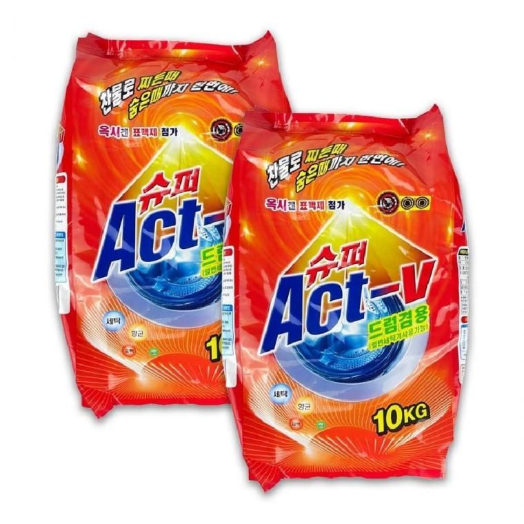 슈퍼액트 대용량 분말 세탁세제 일반 드럼 겸용 10kg 2개 가루세제